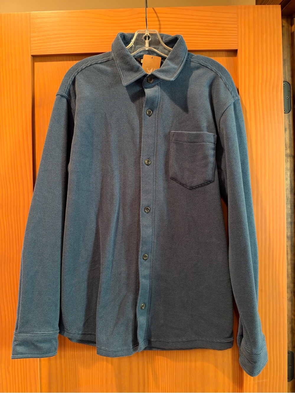 Eddie Bauer Men’s Long Sleeve Quest Fleece Shirt Stripe Blue NWT